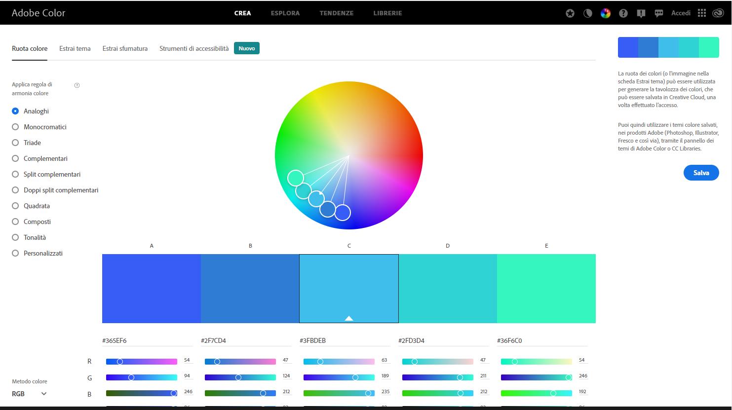 Adobe color wheel