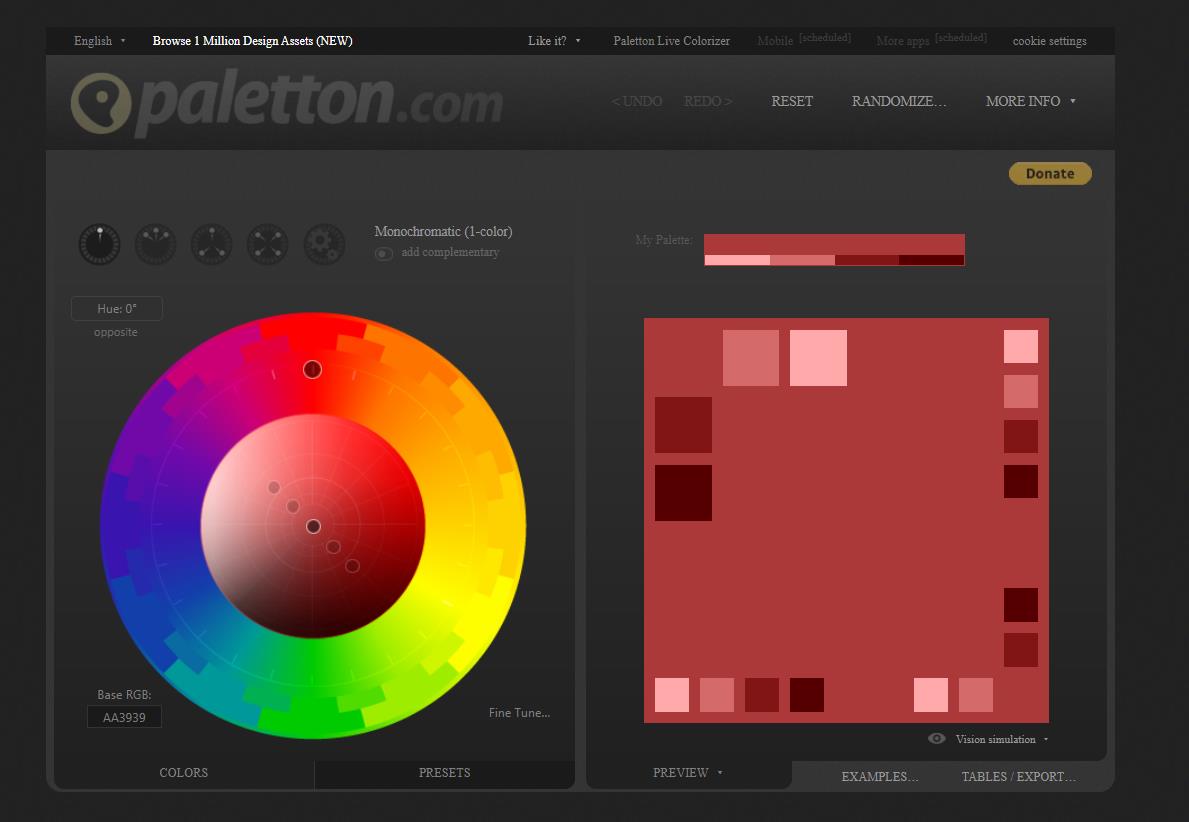Paletton color wheel