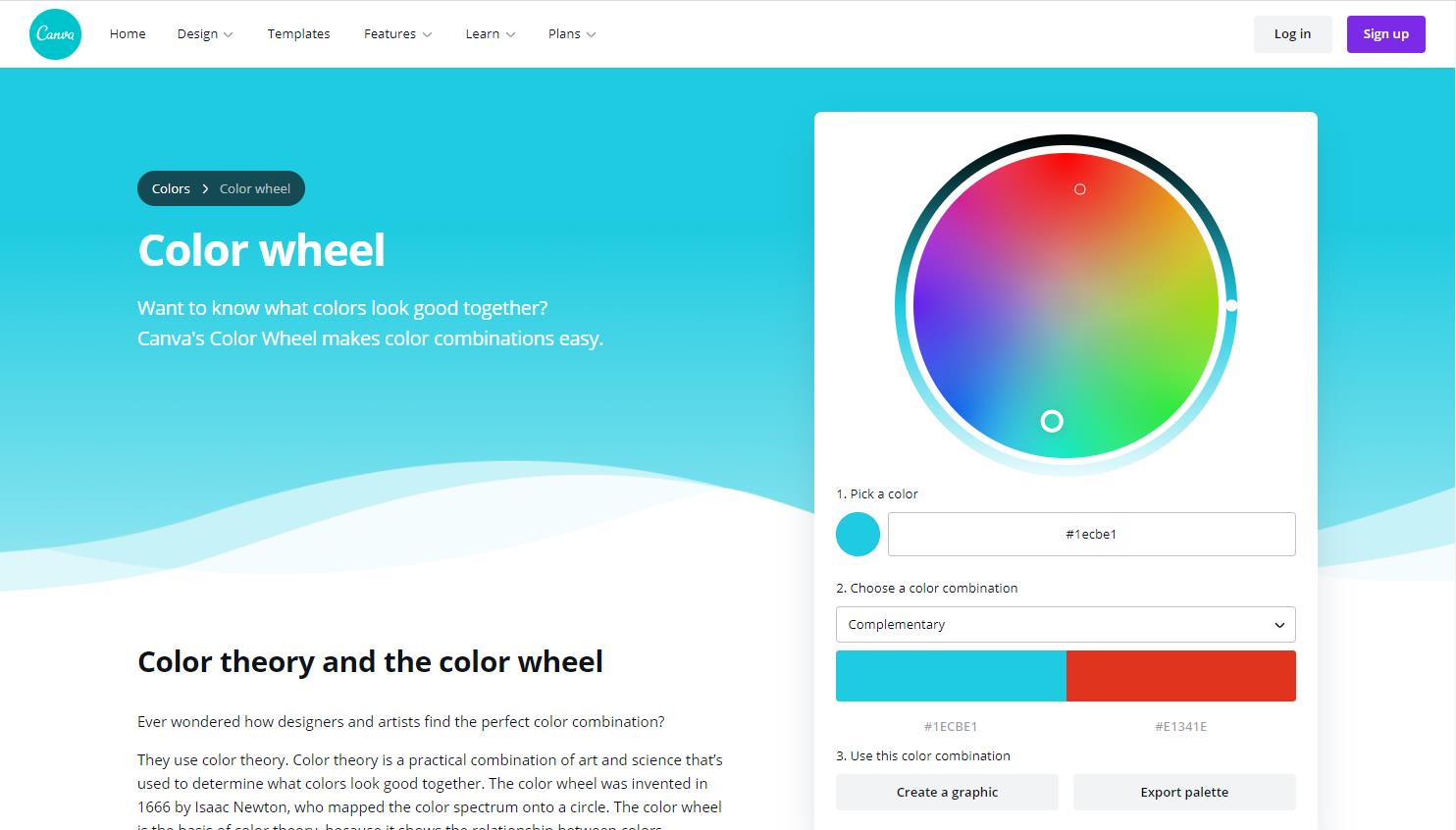 Canva color wheel