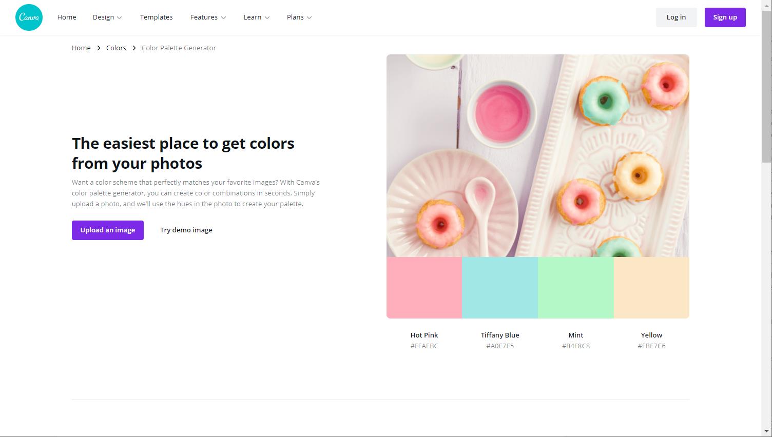 Canva palette colori on line generator