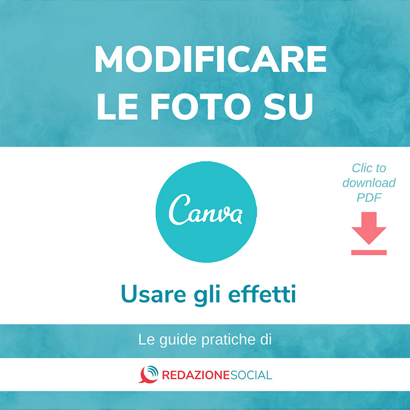 Copertina applicare effetti alle foto su Canva