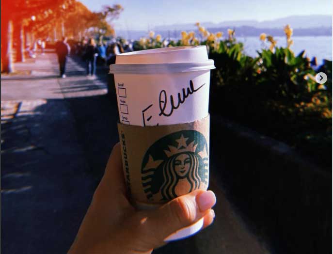 Starbucks bicchiere con il nome